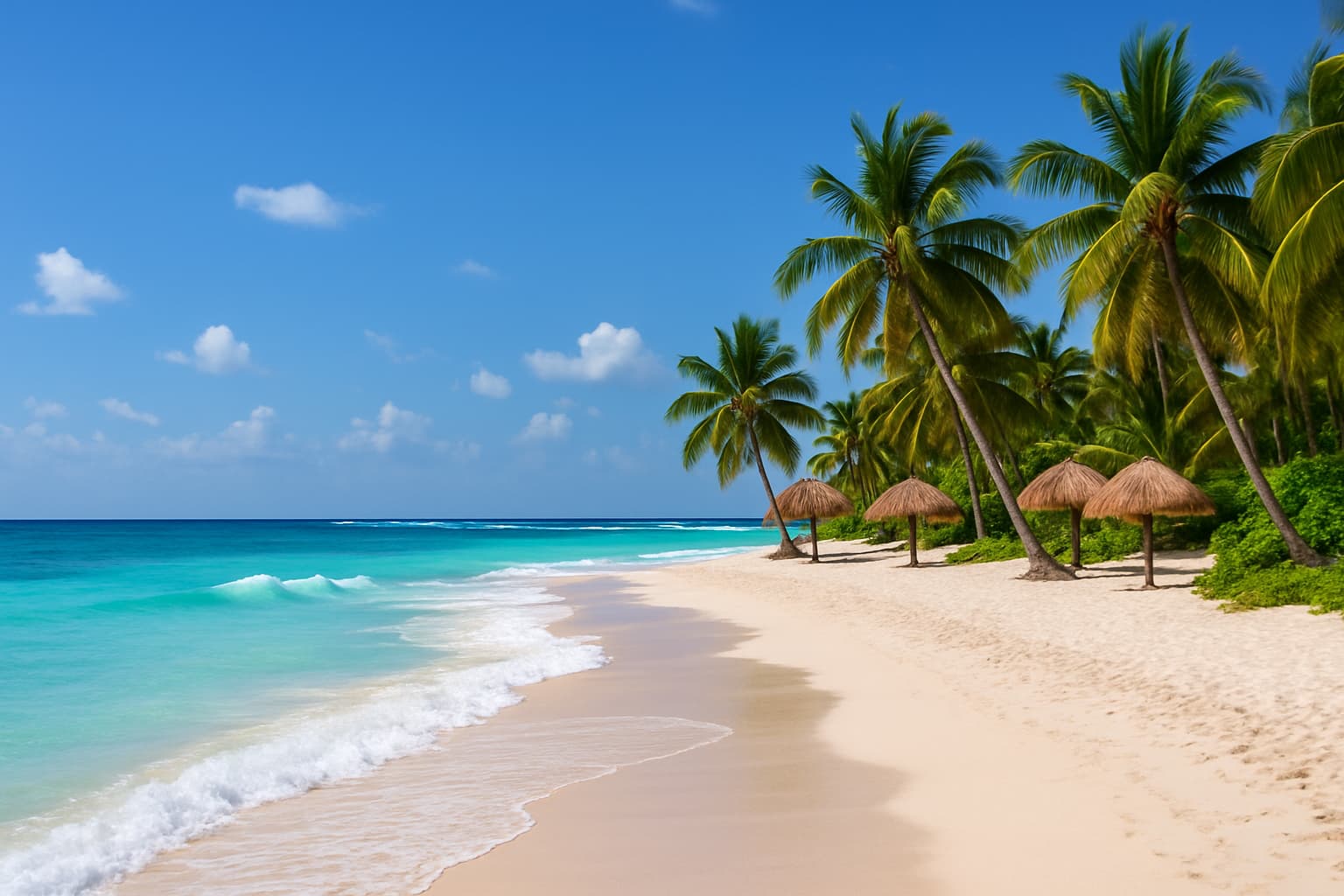 Beautiful beach scene in Riviera Maya