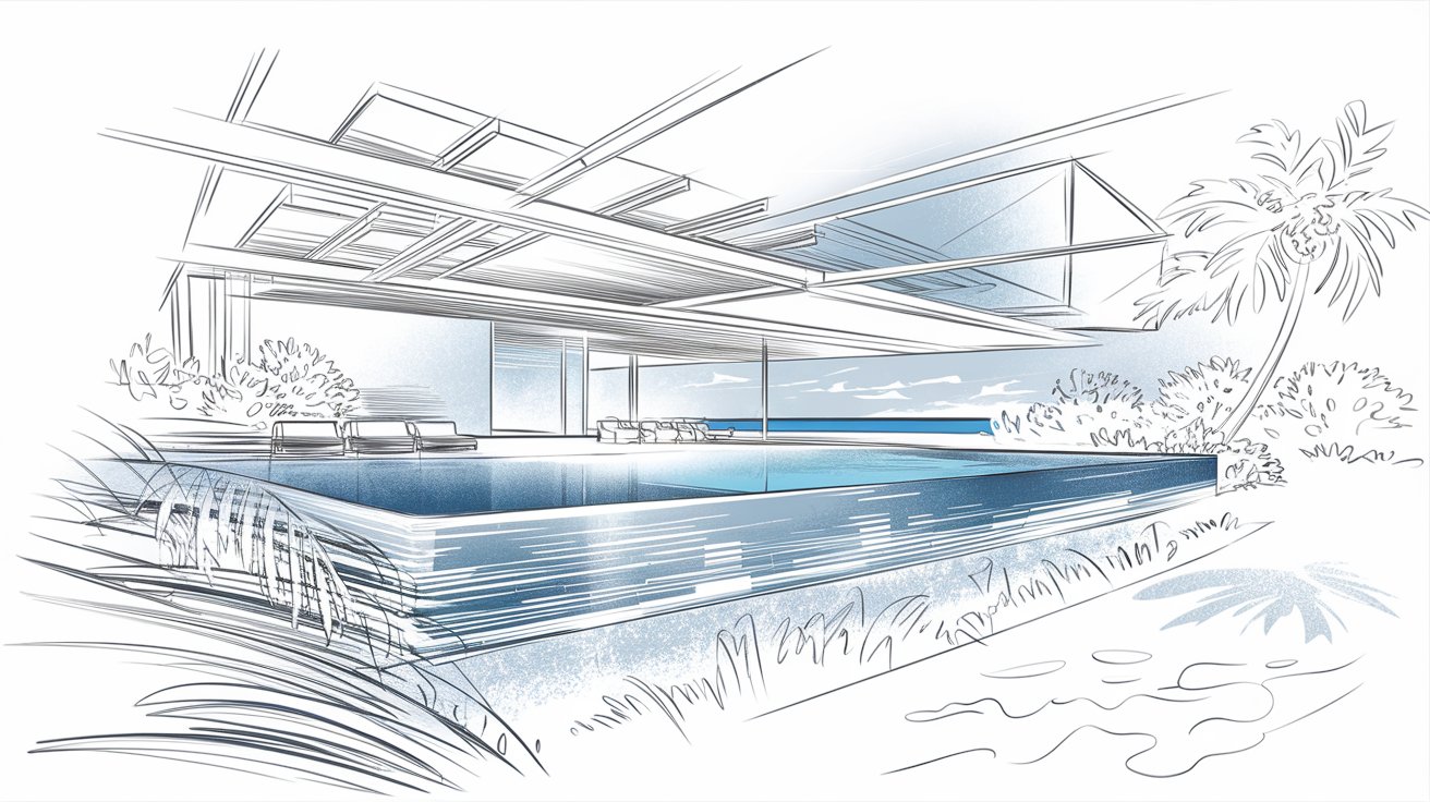 Playa Del Carmen Sustainable Home with Solar Panels Illustration